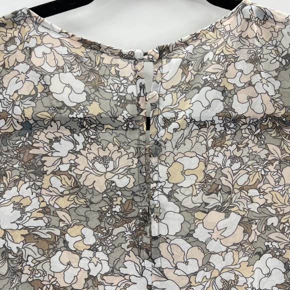 Alice Blue Exclusive Stitch Fix Long Bell Sleeve Floral Blouse Button Small - Picture 8 of 9